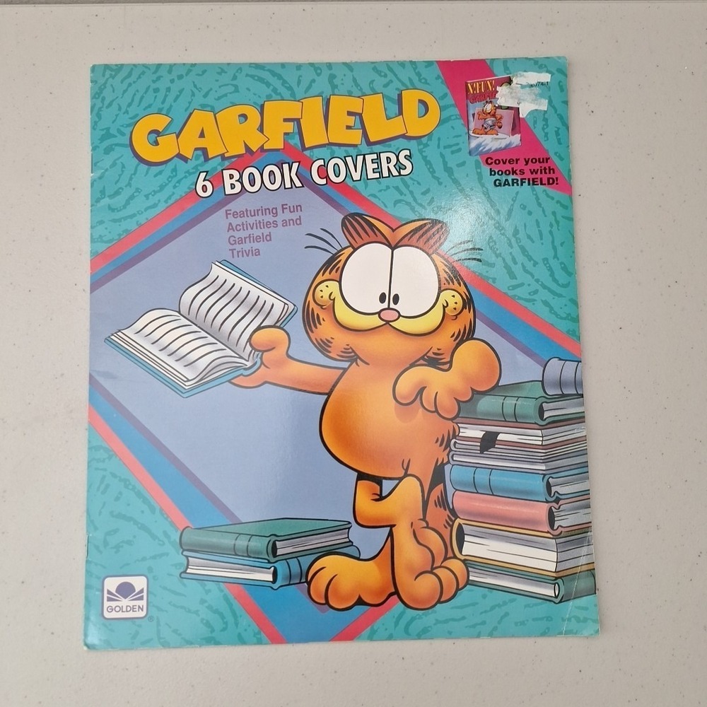 Vintage 1991 Garfield 6 Book Covers w/ Activities and Trivia Golden Books